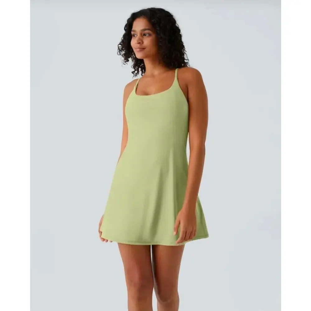 Halara Everyday 2-in-1 Activity Dress-Euphoria Sycamore Stripe